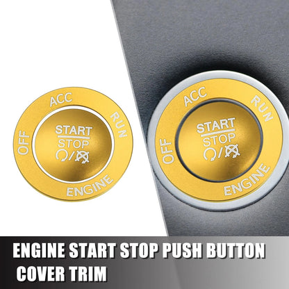 Engine Start Stop Button Cover Trim Kit for Dodge Charger Challenger Gold Tone