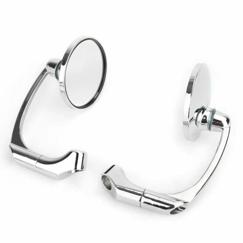 Round Chrome Mirrors for Motorcycle M8/M10 (E-Approval E9) 2 x New