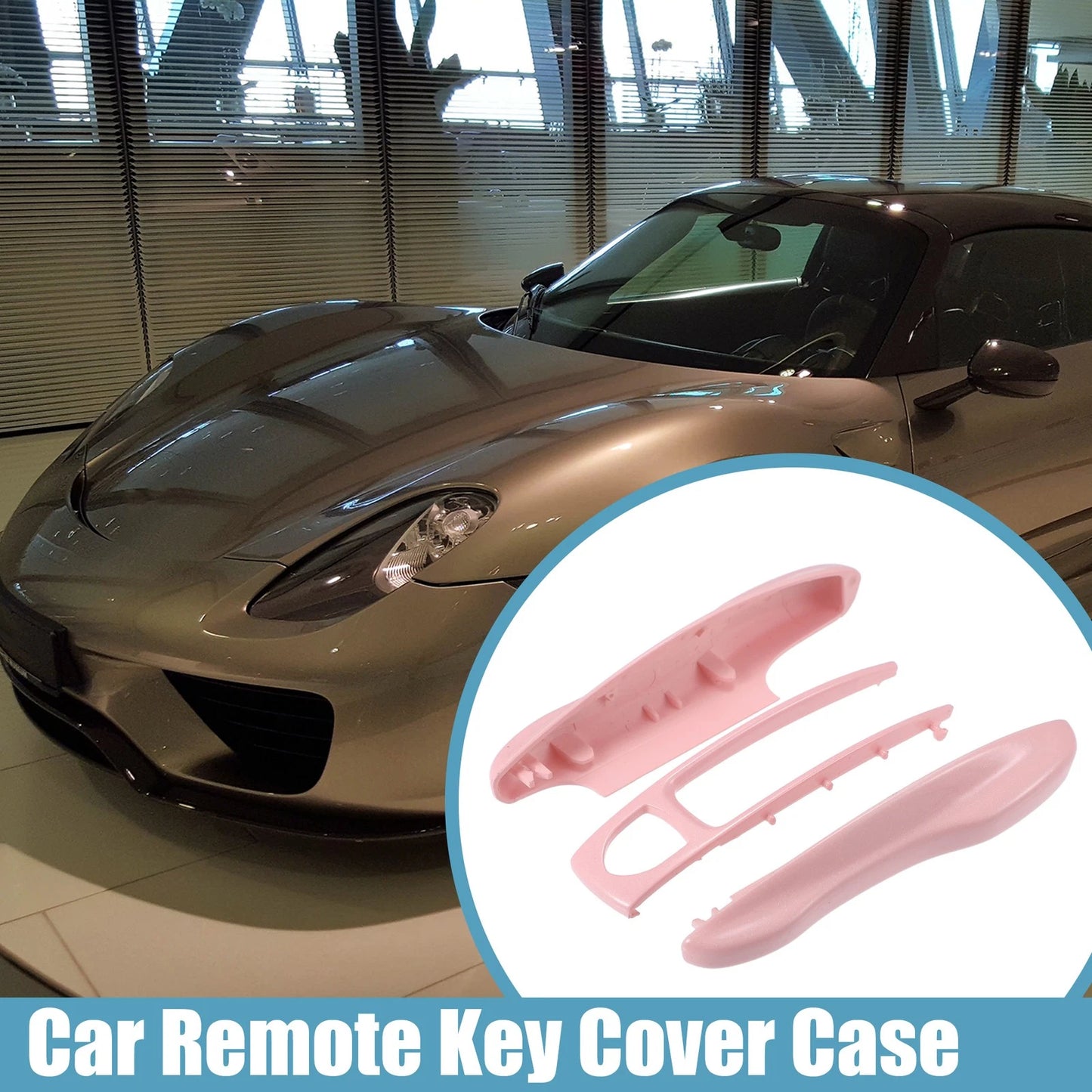 Set Car Key Shell Cover Case for Porsche Taycan 911 Pink (2020-2021)