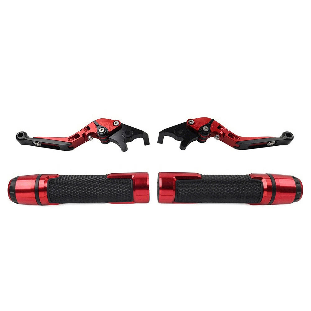 Red Extendable Brake Clutch Lever Grip Set for Yamaha YZF R3 MT-03 (2015-2023)