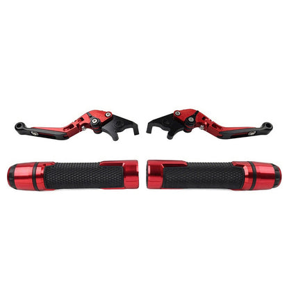 Red Extendable Brake Clutch Lever Grip Set for Yamaha YZF R3 MT-03 (2015-2023)