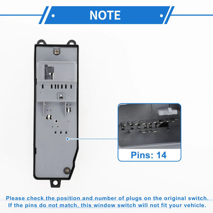 Front Right Power Window Switch for Toyota Hiace KDH200R (2005-2014)