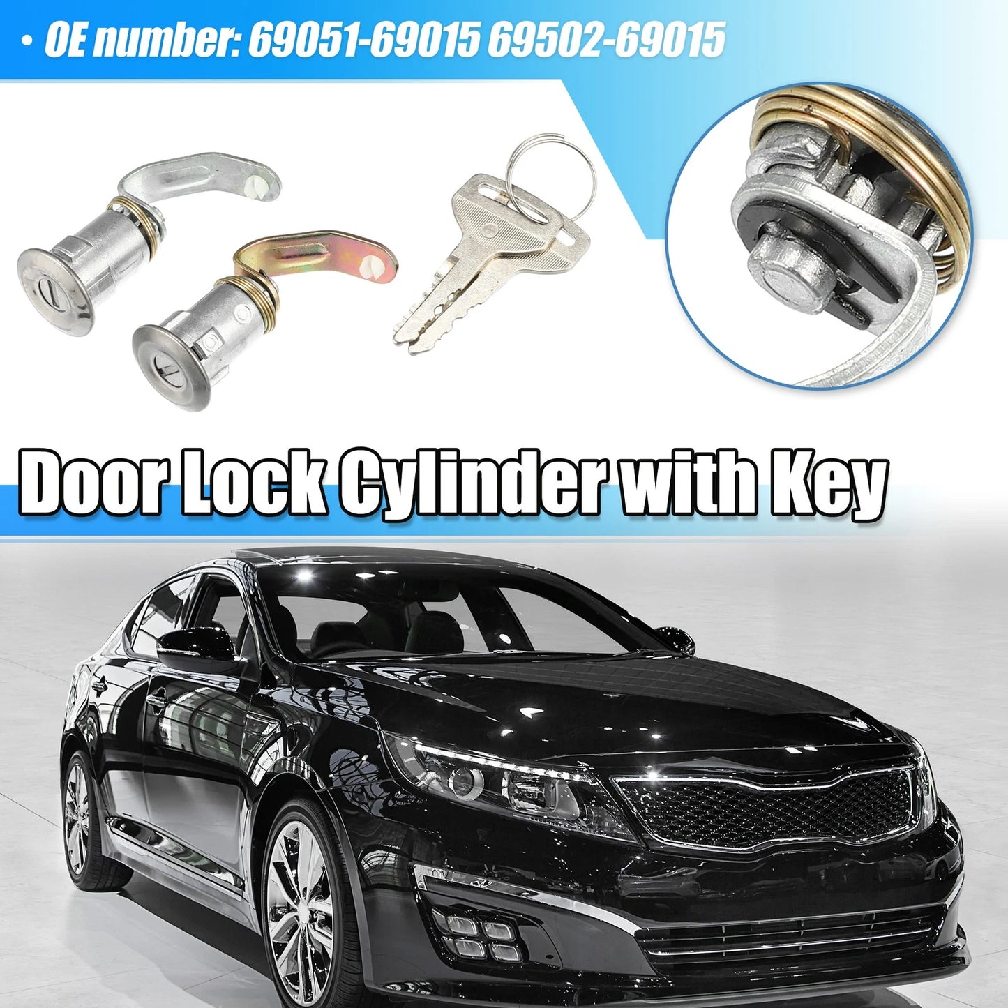 Door Lock Cylinder Set with Keys for Toyota Land Cruiser (1975-1983)