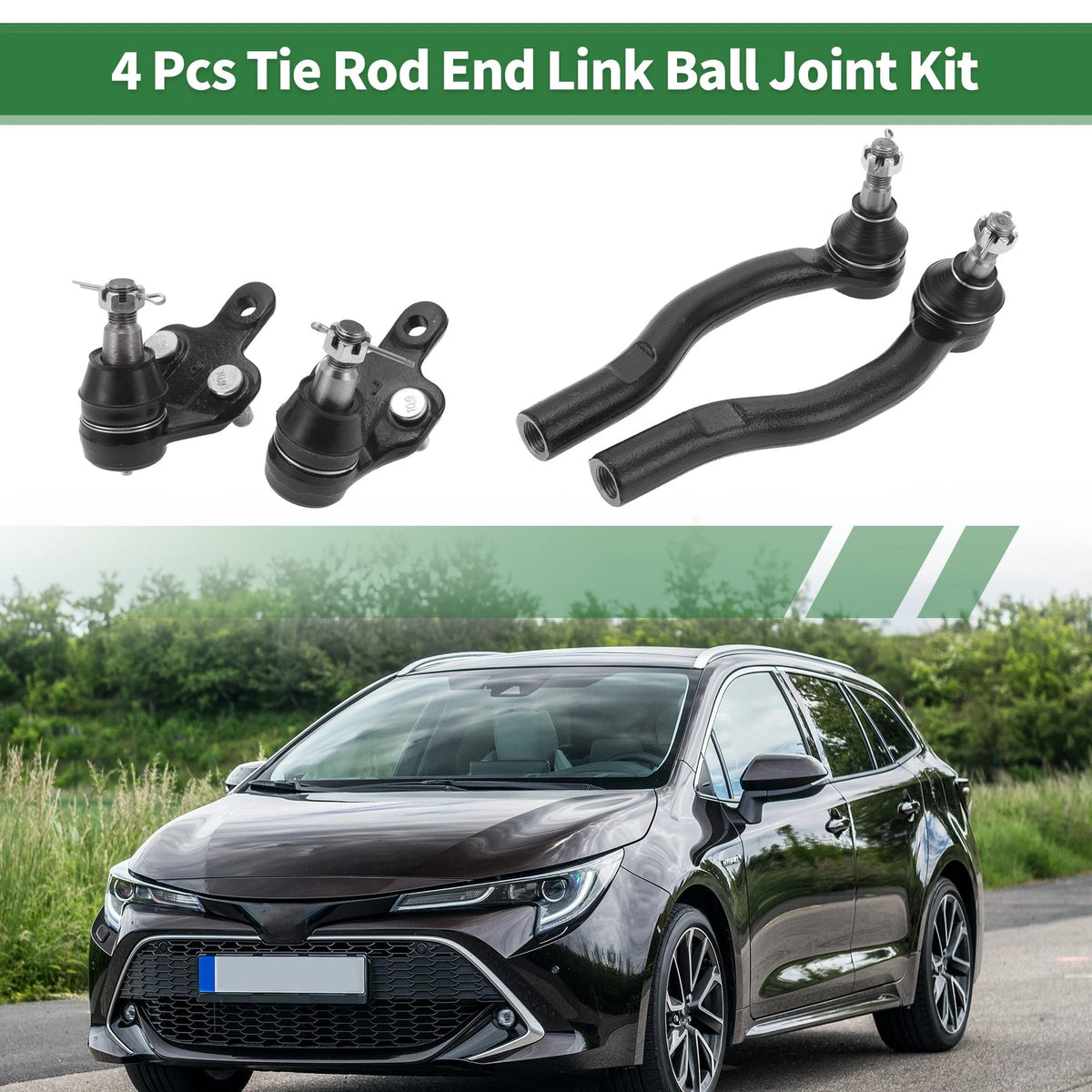 4 Pcs Front Suspension Kit Tie Rod Ends Ball Joints for Toyota Solara (2000-2008)