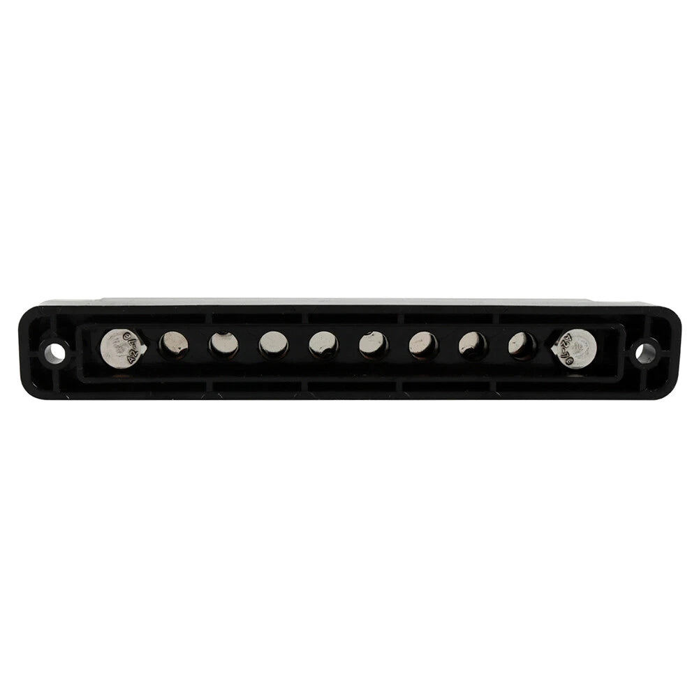 10 Terminal Power Distribution Block with Cover for Car Marine RV Boat Black