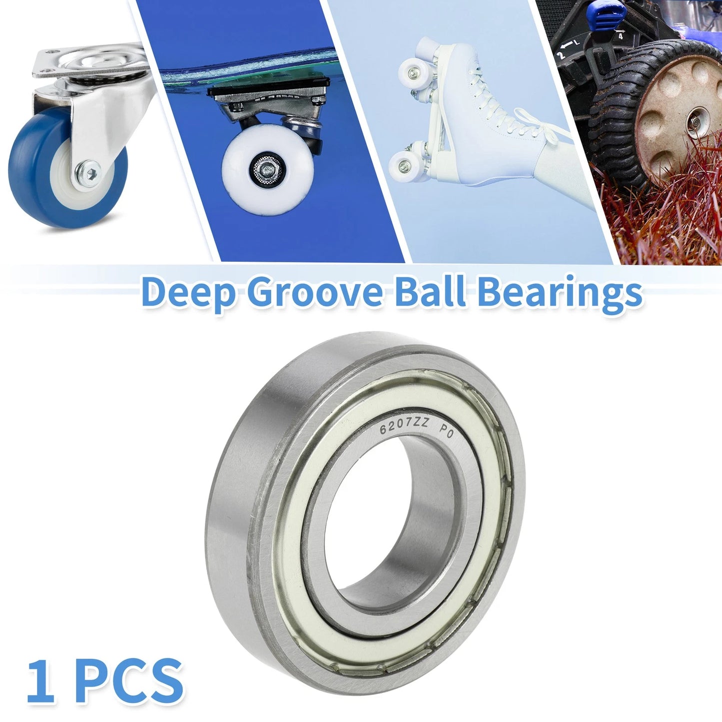 6207ZZ 35x72x17mm Deep Groove Ball Bearing for Scooter Skateboard Wheel