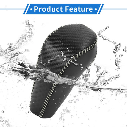 Gear Shift Knob Cover for Chevrolet Cruze (2011-2015) Black Carbon Fiber Grey