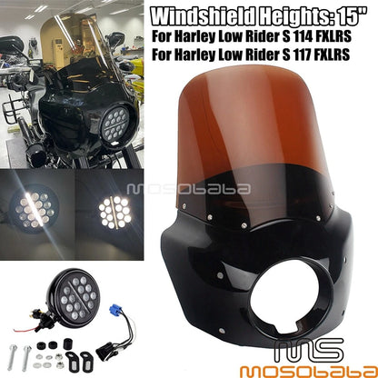 LED Headlight & Windshield Fairing for Harley Low Rider S (2020-2023)