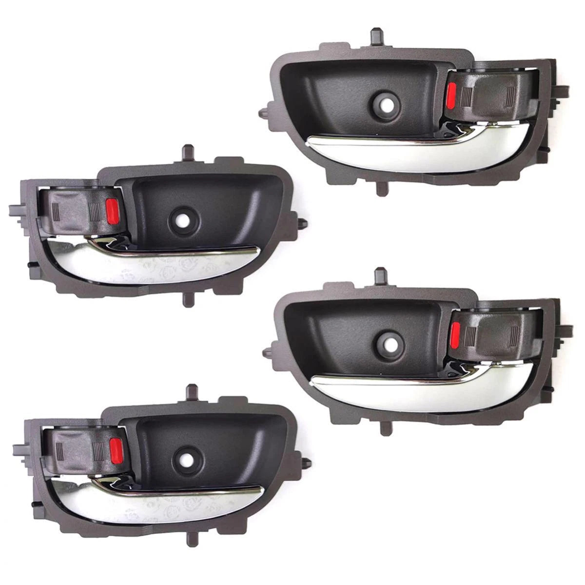 Interior Door Handle Gray+CH Set 4 L+R Fits Toyota Vios Yaris 4D SED 2007-12 D06