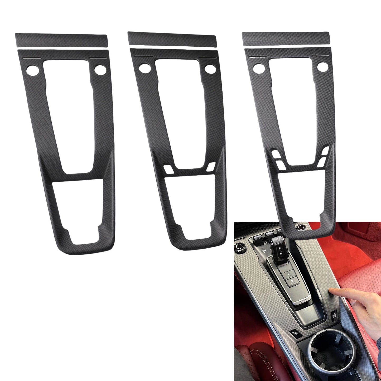 1pc Matte Carbon Fiber Gear Shift Trim for Porsche 911 (2019-2023)
