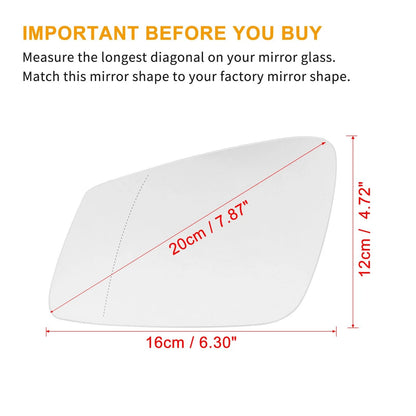 Heated Left Side Mirror Glass with Backing for BMW F10 528i 550i (2009-2017)