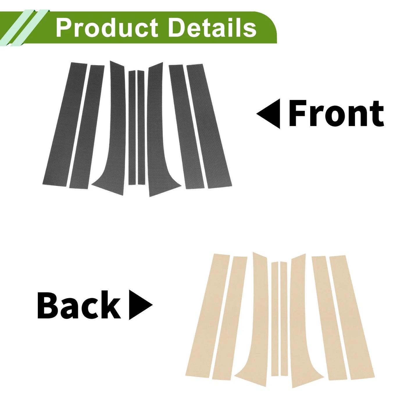 8 x Pillar Window Trim for Chevy Trailblazer (2002-2009) Carbon Fiber
