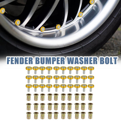 30 Pcs Gold Tone Motorcycle M6 Fender Bumper Washer Bolt Nuts for Motorcycle