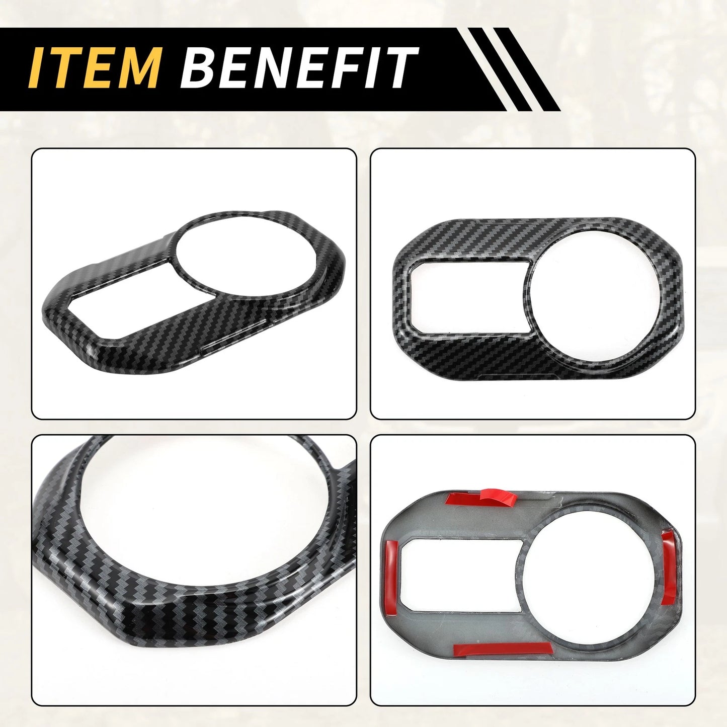 Headlight Button Panel Cover for Jeep Carbon Fiber Pattern (2018-2023)