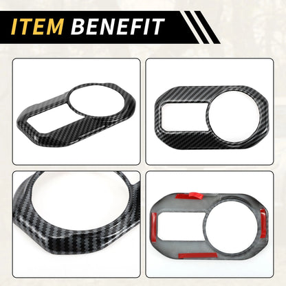 Headlight Button Panel Cover for Jeep Carbon Fiber Pattern (2018-2023)