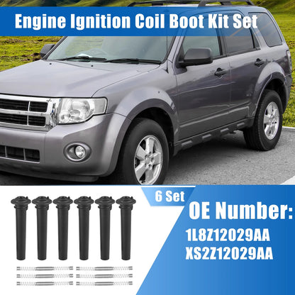 Engine Ignition Coil Boot Kit 6 x for Ford Escape (2001-2007)