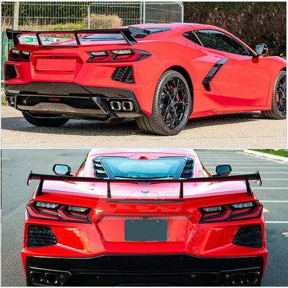 Rear High Wing Spoiler for Corvette C8 Models Glossy Black (2020-2024)