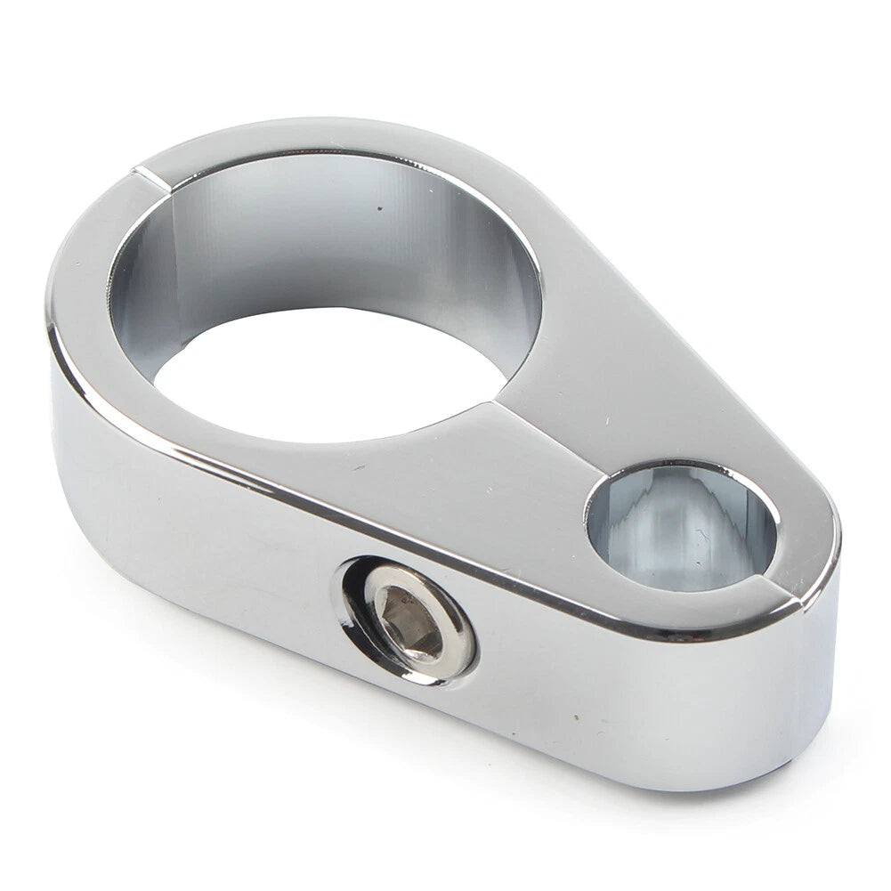 Chrome Brake Clutch Cable Wire Clamp Clip for Harley 1'' Handlebar