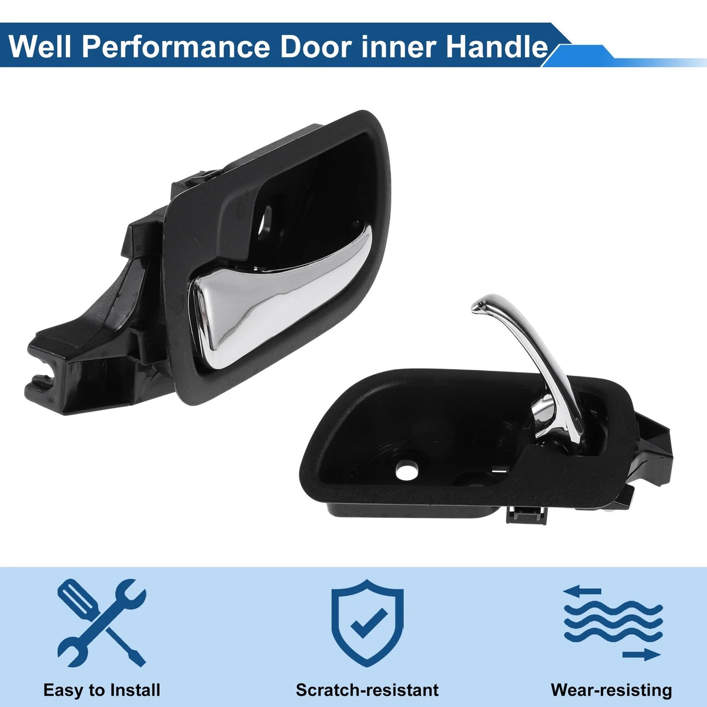 Black Chrome Front Passenger Side Interior Door Handle for Honda Accord (03-07)