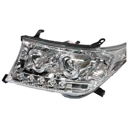 2 Headlights for Toyota Landcruiser 200 Series 07-15 Angel Eye Projector LED