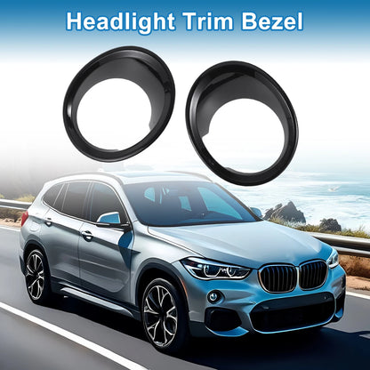 2 x Car Front Left & Right Headlight Trim Bezels for BMW X1 (2016-2022)