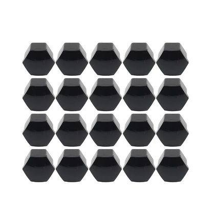 17mm Black Wheel Lug Nut Bolt Cover Caps 20Pcs for Audi