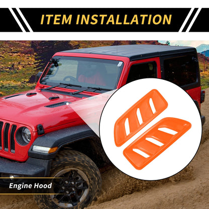 Front Hood Air Outlet Vent Cover Trim for Jeep JL JLU (2018-2024) Orange
