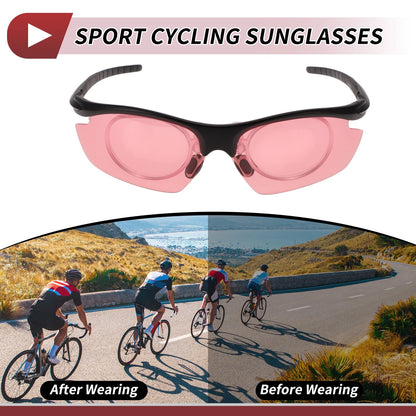 1 Pc Motorcycle Riding Goggles Pink Lens Black Frame Tri-acetel Cellulose