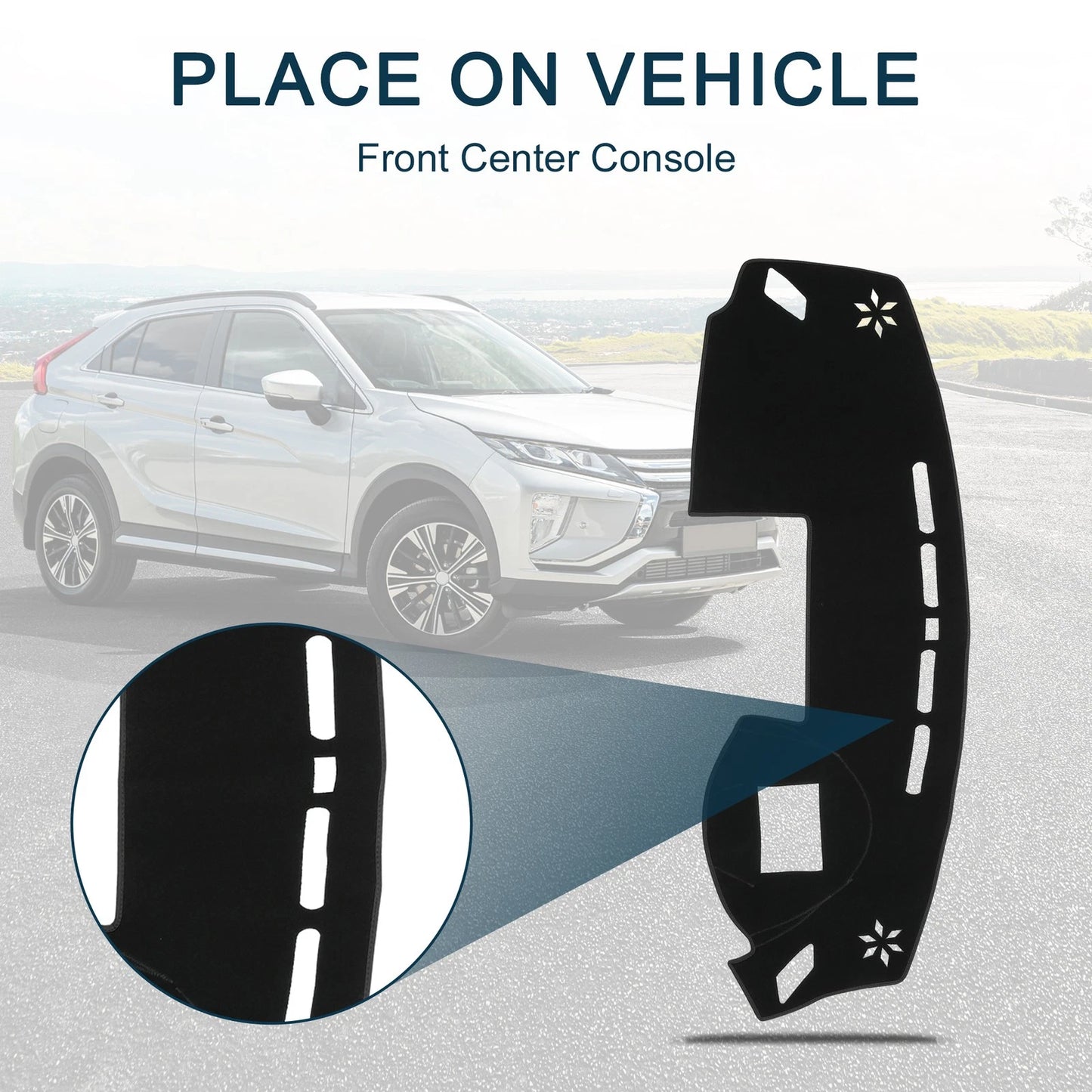 Dashboard Cover Mat for Mitsubishi Eclipse Cross (2017-2022) Black