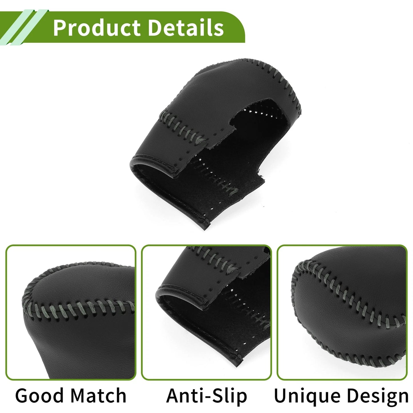 Car Gear Shift Knob Cover 1 Pc Black Grey Faux Leather for Honda Civic (2022-2024)