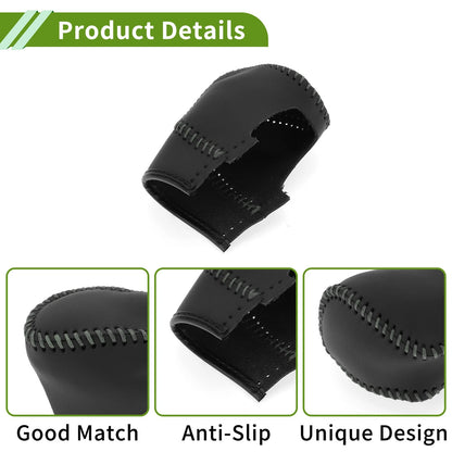 Car Gear Shift Knob Cover 1 Pc Black Grey Faux Leather for Honda Civic (2022-2024)