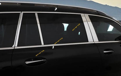 10PCS Chrome Steel Window Center Pillar Cover Trim for Benz GLS-Class (2020–2025)