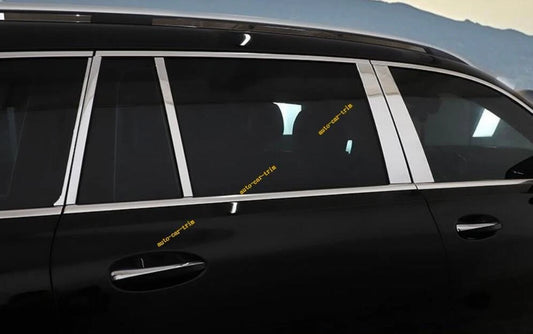 10PCS Chrome Steel Window Center Pillar Cover Trim for Benz GLS-Class (2020–2025)