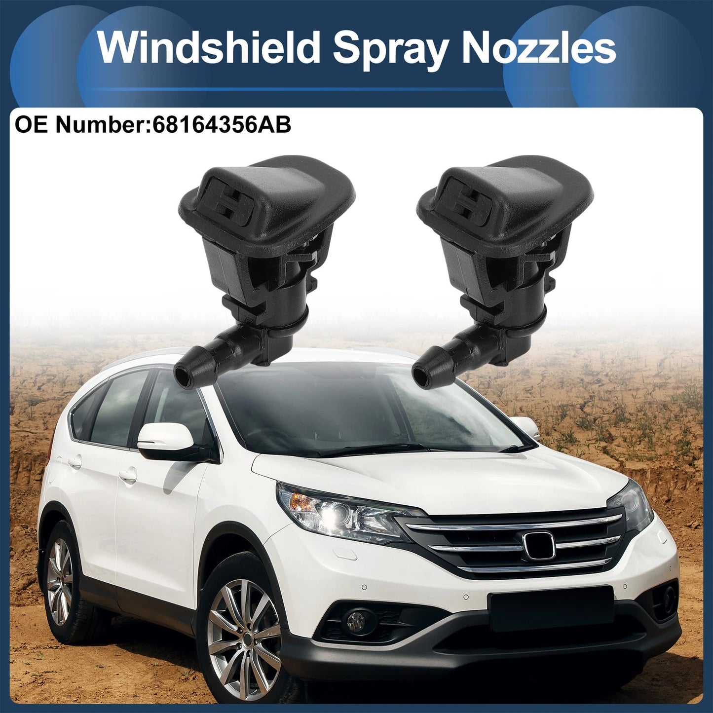 Windshield Washer Nozzle & Hose Connector for Jeep Wrangler (2011-2018)