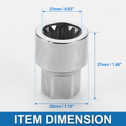 Wheel Lock Lugnut 3/4" Anti-theft Screw Nut Removal Key Socket for Porsche