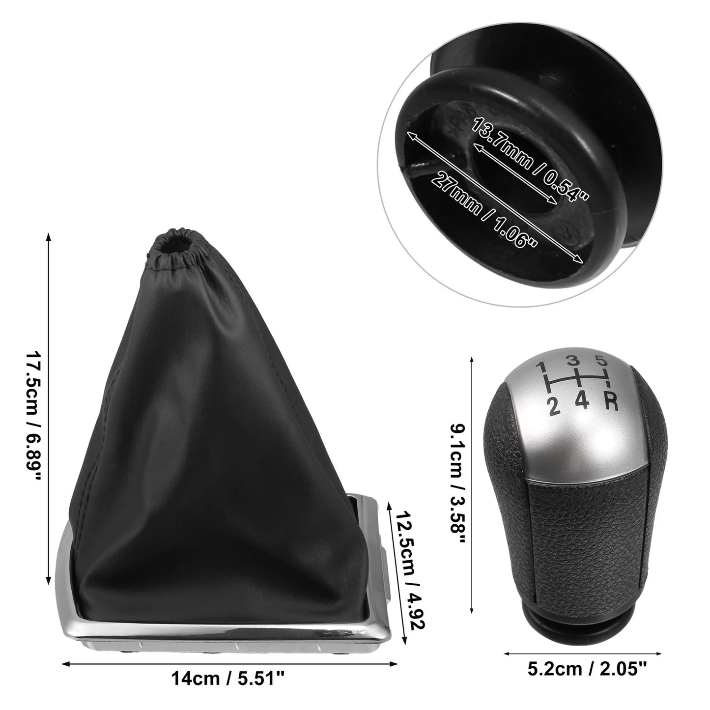 5 Speed Manual Gear Shift Knob with Dust Cover for Ford Focus (2000-2018)