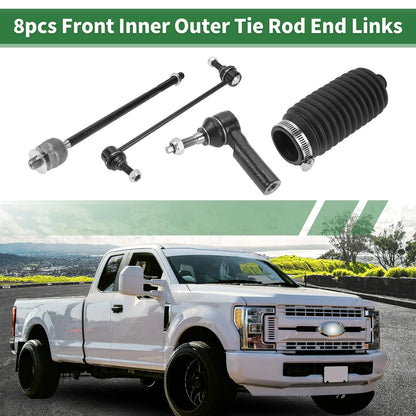 8pcs Front Suspension Kit Tie Rod Ends & Sway Bar Links for Ford Mustang (2005-2010)