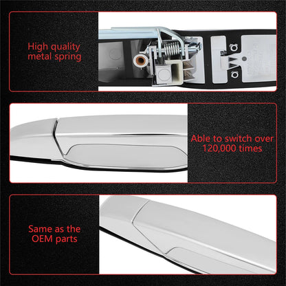 Chrome Car Door Handle Front Left Right Rear for GMC Yukon Sierra Silverado (2007-2014)