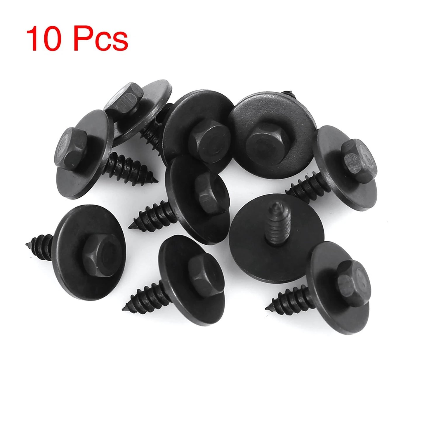 10 x Black Hex Head Metal Screws with Washer for BMW E46 E60 E90 (2000-2013)