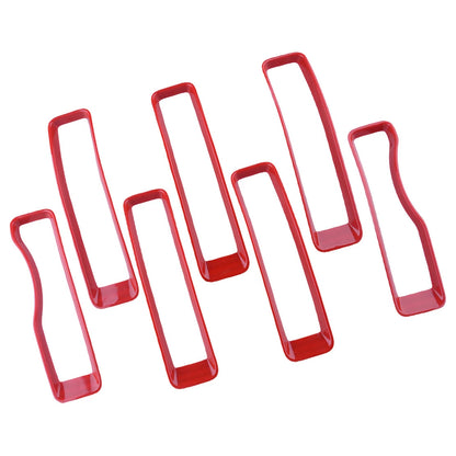 7Pcs Red Front Grill Inserts Cover for Jeep Wrangler JL (2018-2022)