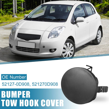Black Front Bumper Tow Hook Cover for Toyota Yaris (2007–2010)