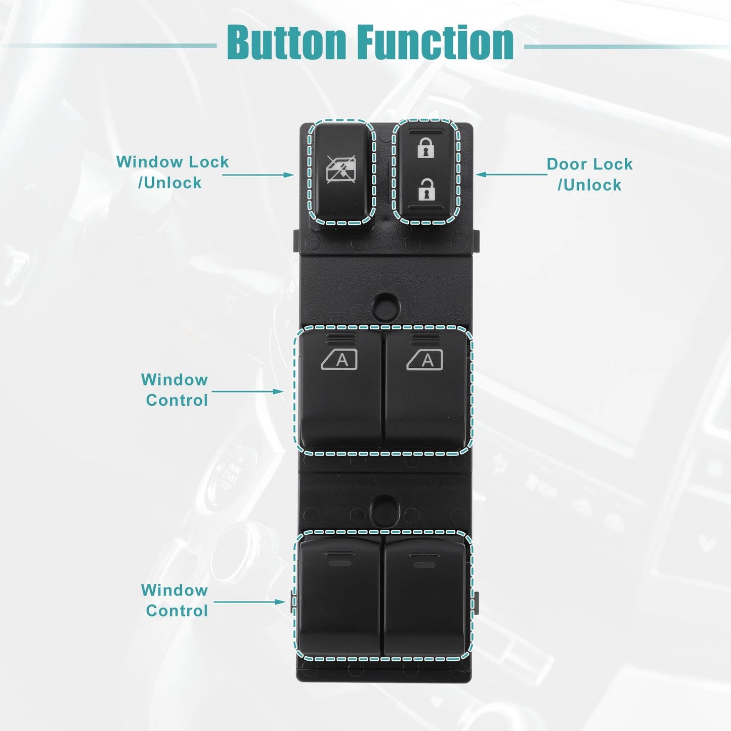 Front Left Driver Side Master Power Window Switch for Nissan Altima (2002-2006)