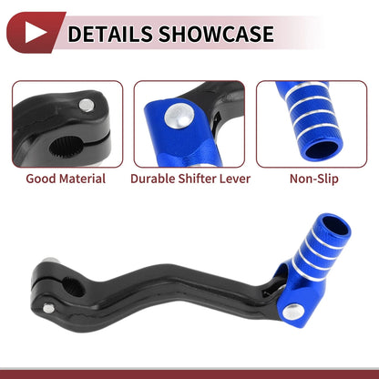 Folding Motorcycle Gear Shifter Lever Black Blue Silver Tone for Kayo T2