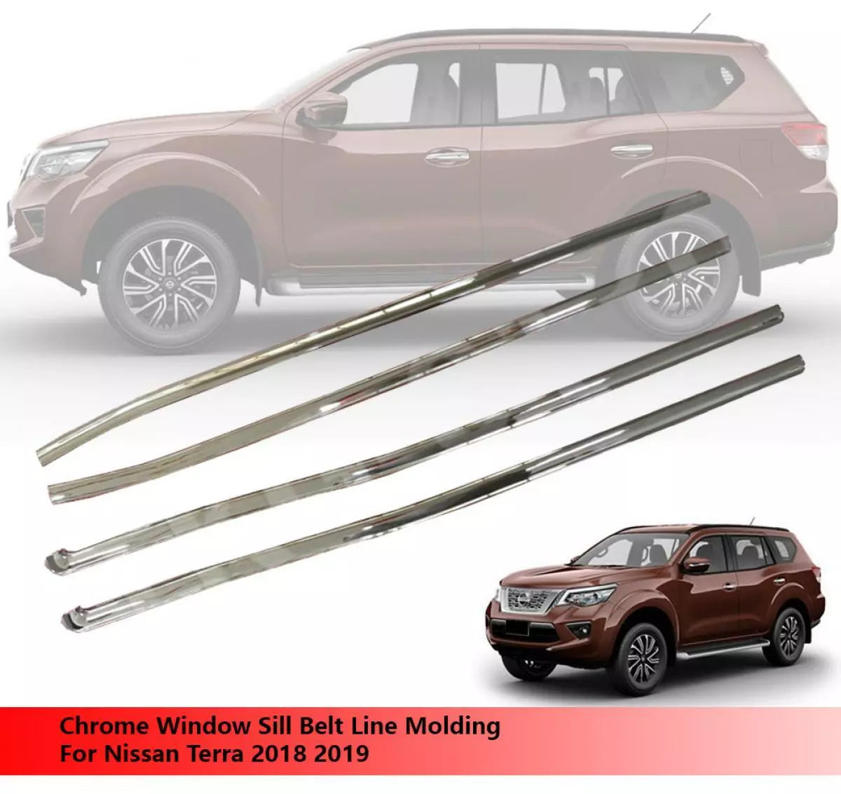 Chrome Door Window Sill Molding for Nissan Terra (2018-2019)