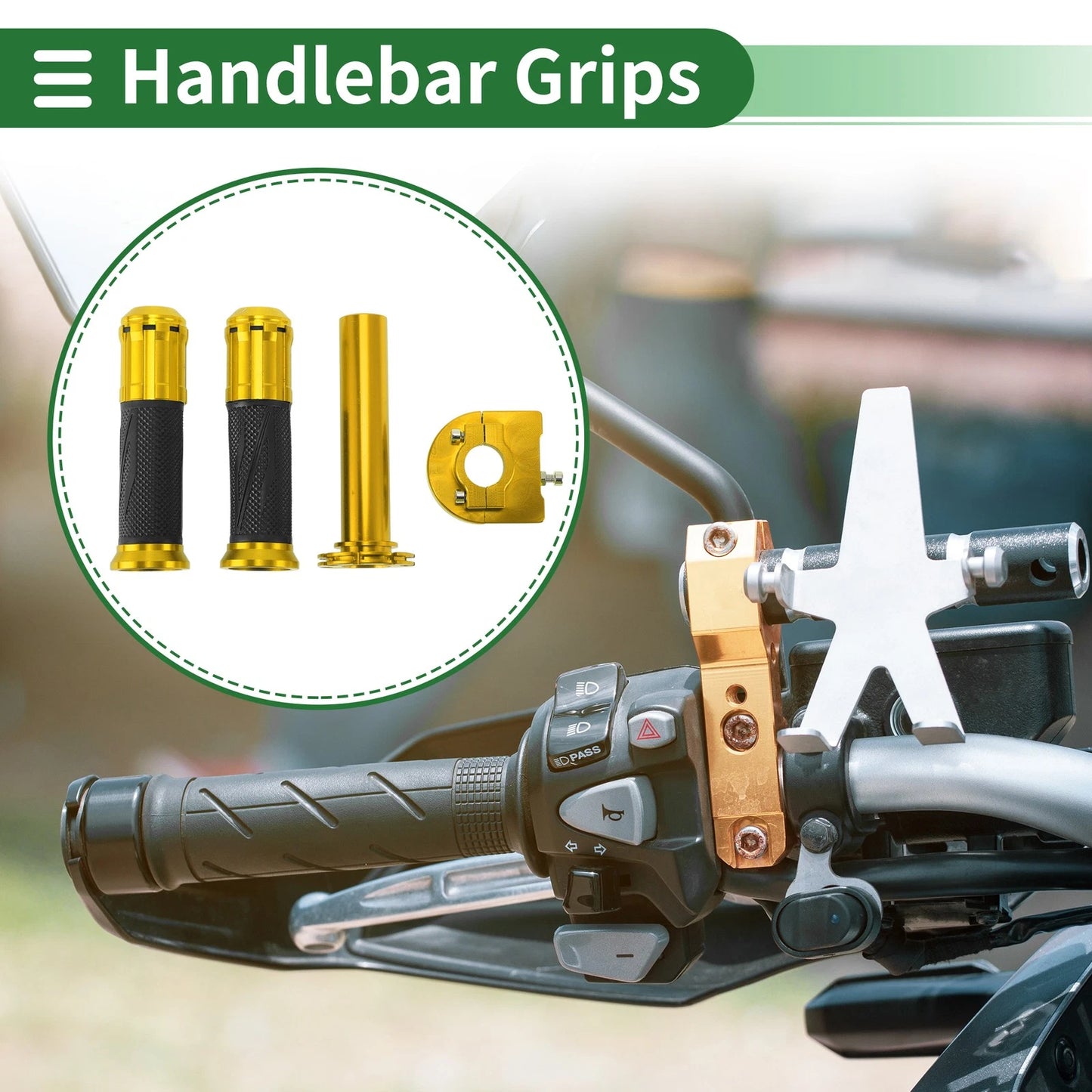Hand Grips Cover Kit Zigzag Stripes / 7/8" 22mm for Motorcycle