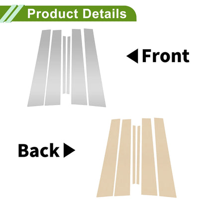 6 x Pillar Window Trim Silver Tone for Chevy Malibu (2008-2012)
