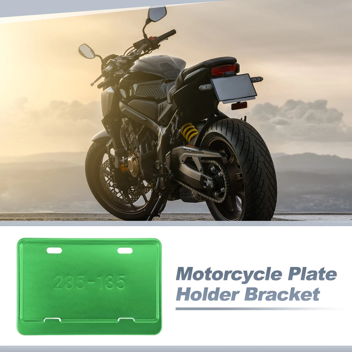 Plate Holder Bracket / 26x10 mm Hole / Aluminum Alloy Green for Motorcycle