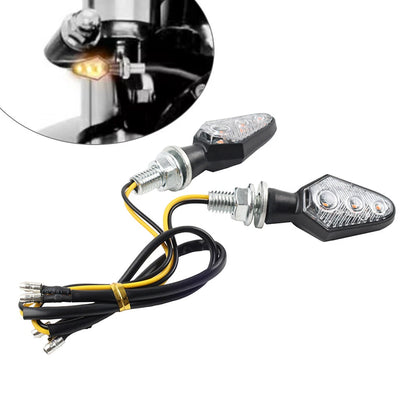 8MM Amber Motorcycle Turn Signal Light Mini Indicator for Honda, Suzuki
