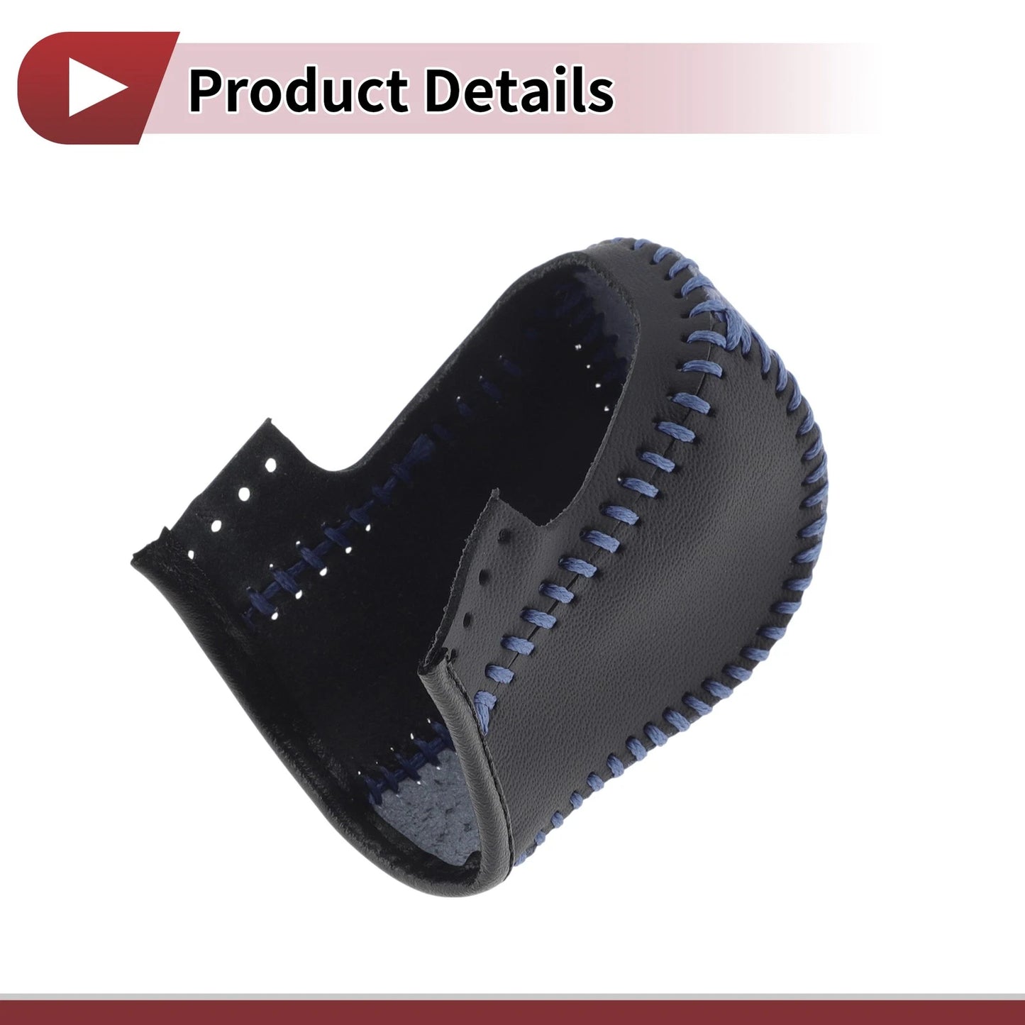 Gear Shift Knob Cover for Acura ZDX Black Blue Faux Leather