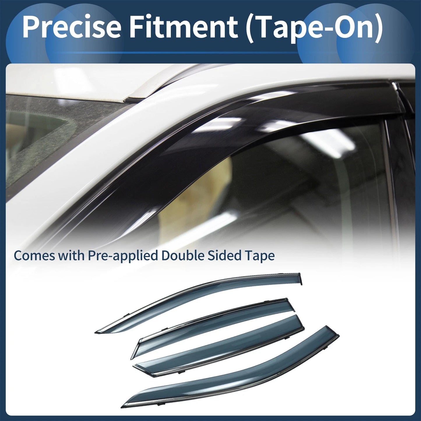Window Deflectors 1 Set for Mazda CX-50 (2023-2024) Black Side Vent Visors